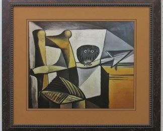 9056 - OWL ON CHAIR GICLEE BY PABLO PICASSO 28 X 24.5

