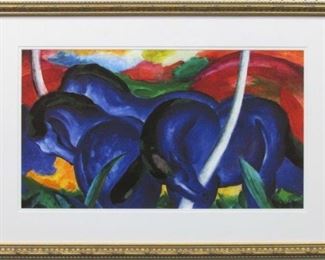 9059 - BLUE HORSES BY MARC FRANZ 33 X 22
