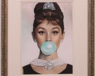 9063 - AUDREY HEPBURN BLOWING BUBBLE 18 X 22
