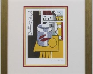 9075 - STILL LIFE WITH FISH PRINT BY ROY LICHTENSTEIN 13.5 X 16
