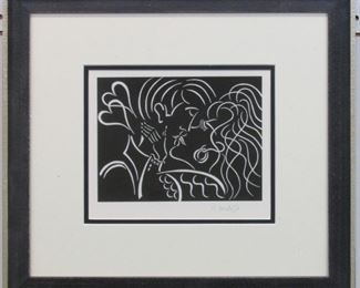 9076 - KISS PRINT BY HENRI MATISSE 16.5 X 15
