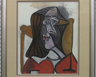 9086 - FEMME AU FAUTEUIL GICLEE BY PABLO PICASSO 22 X 25
