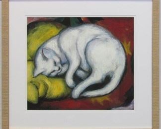9091 - WHITE CAT BY MARC FRANZ 23.5 X 21.5
