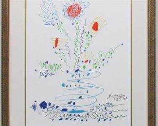 9093 - SUMMER BOQUETSILKSCREEN BY PABLO PICASSO 25.5 X 31.5
