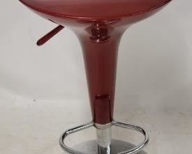 1208 - Red pneumatic bar stool very small blemishes 30" highest stool setting x 17w x 16 deep