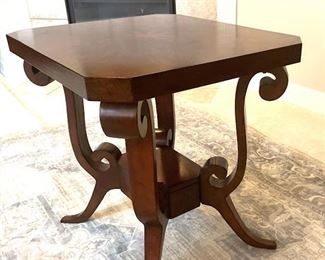 Buttler Specialty Company Side Table with Inlay Design 