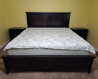 King Bed with Mattress and Nightstands