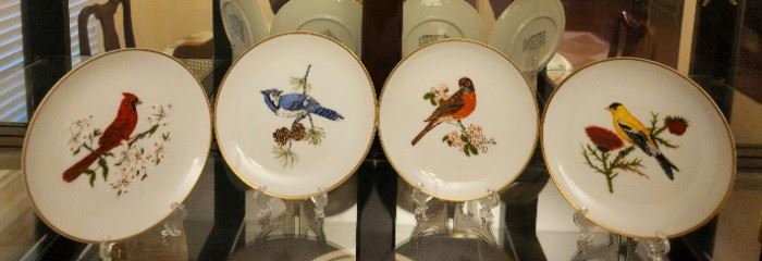 4 Collectible Bird Plate: The Cardinal, The Blue Jay, The American Gold, and The American Robin