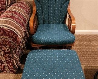 Vintage Rocking Chair with Ottoman 