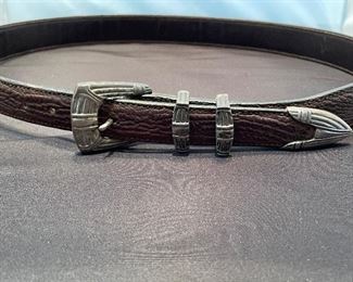 George Jensen Sterling Buckle and Belt Maida's