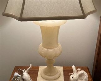 Pair of Large Alabaster lamps