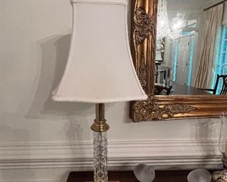 Brass and crystal lamps