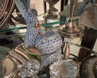 Herend Bunnies, Swarovski Crystal figurines
