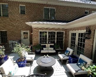 Outdoor furniture and firepit