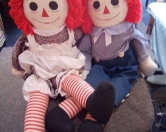 36" Original Raggedy Ann and Andy Dolls 