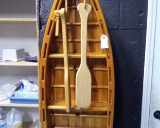 Wood Wall Boat Shelf Unit