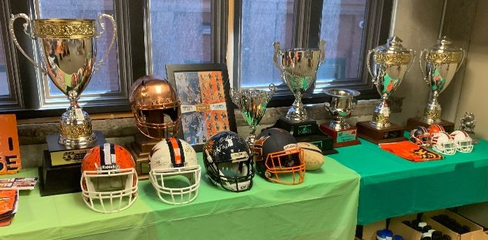 SPOKANE SHOCK ARENA FOOTBALL TROPHIES SIGNED HELMETS AND MORE