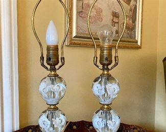 Pair of Murano art glass lamps