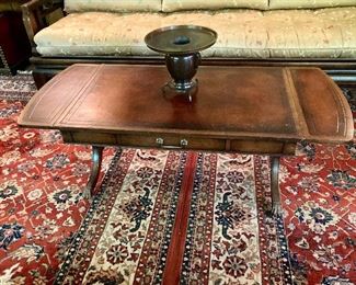 Leather top coffee table