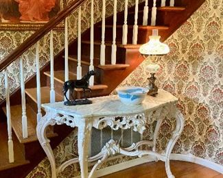 Marble top console table