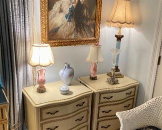 1st Pair of French provencial nightstands