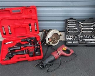 A007 Assorted hand tools and tool box