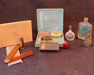 B074 Richters Vintage Jeweled Lipstick Comb Holder Compacts Perfume Bottles