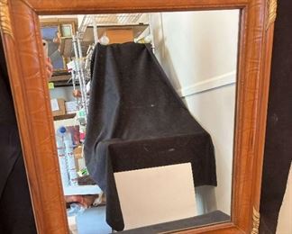 B079 Wood Mirror with Gold Detailed Corners