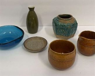 B085 Blue Orrefors Glass Dish Takahashi Ceramic Vase More