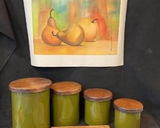 B097 Vintage Kitchen Copco Canisters by Sam Mann More