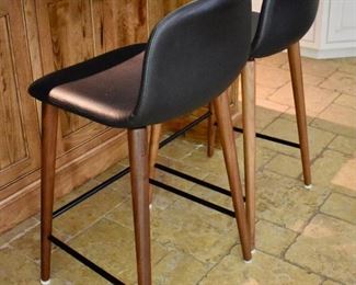 Pair of Mode Jobs leather bar stools