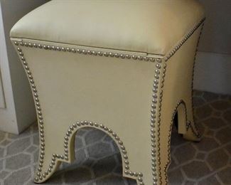 Vanity stool with nailhead trim