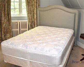 Full bed headboard with a split boxspring