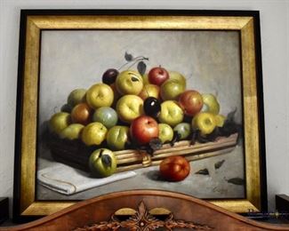 Still life oil painting on canvas