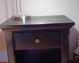 Black Side Table and Light