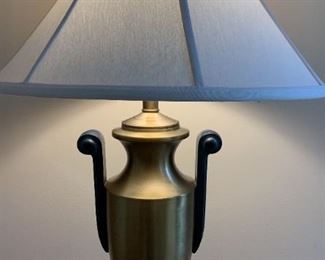 Brass and Black Two Handle Lamp