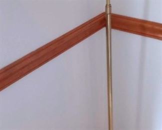 Brass Floor Lamp with Brass Shade and Bendable Neck