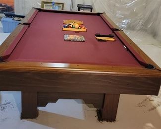 Cranberry Felt Pool Table