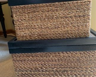 Ethan Allen Accents Matching Woven Storage Baskets