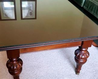 Ethan Allen Coffee Table with Glass Top