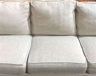Ethan Allen Cream and Gray Patterned Sofa