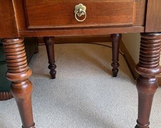 Ethan Allen End Table with Glass Top
