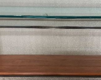 Ethan Allen Glass Top Iron Console Table