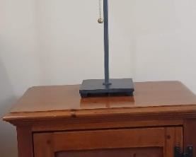 Ethan Allen Side Table with Slate Grey Iron Lamp