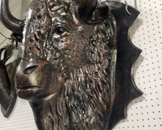 Aluminum Bison Head Mount