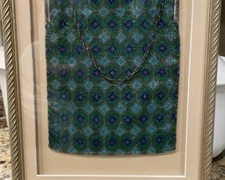 Framed Large Mesh Beaded Purse