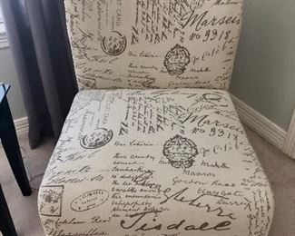 Printed armless chair