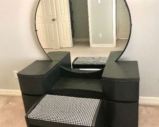 Black deco style vanity