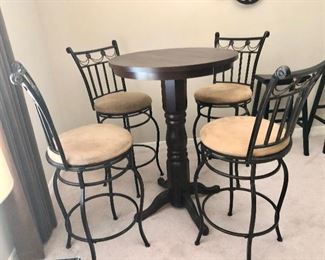 Pub table with 4 swivel stools