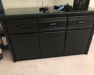 Black TV stand